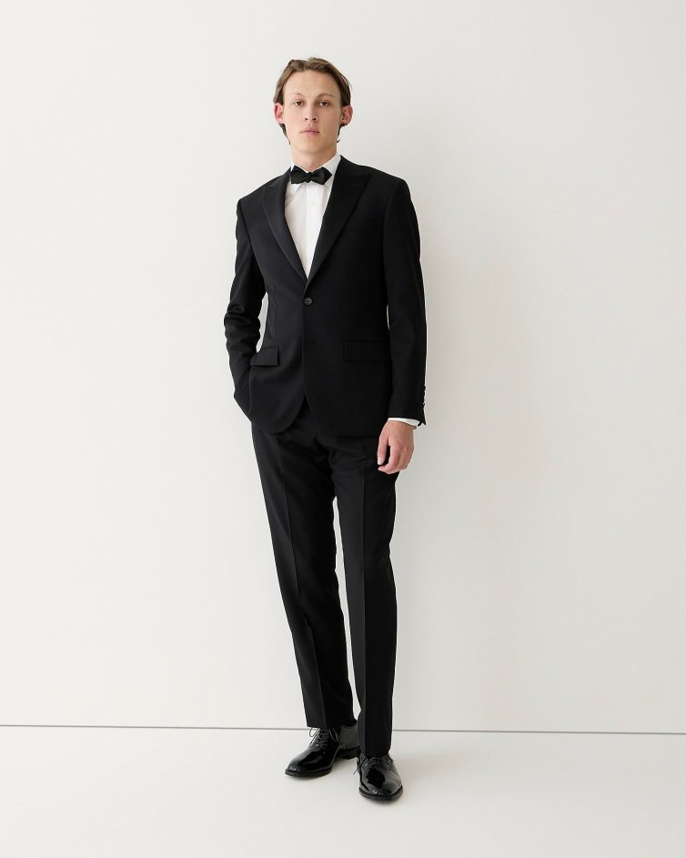 Men J.Crew Blazers | Crosby Tuxedo Jacket In Italian Wool Black